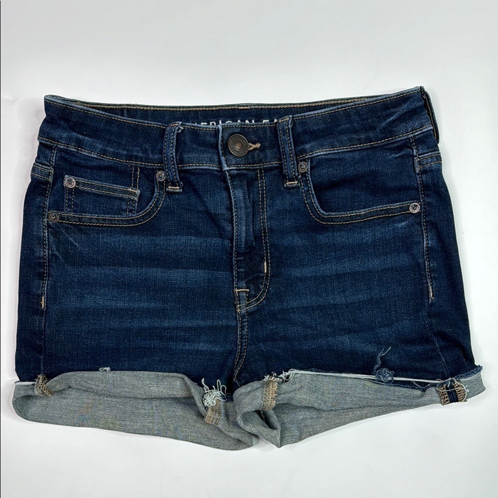 American Eagle Next Level Stretch Hi Rise Shortie Jean Shorts Size 4